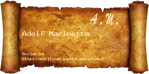 Adolf Marinetta névjegykártya